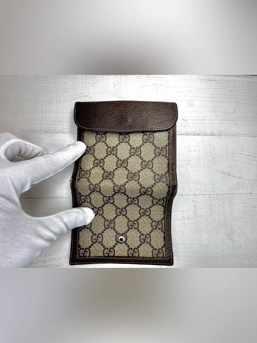 Gucci Vintage GG Supreme French Wallet / Compact Bifold Wallet Made in Italy - Picture 9 of 13